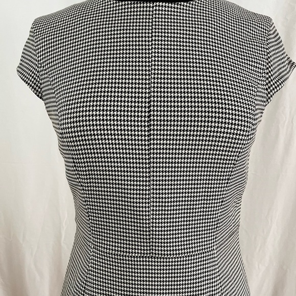 Houndstooth Office Shift Dress Fully Lined Fitted Bodice & Waist - Picture 5 of 11